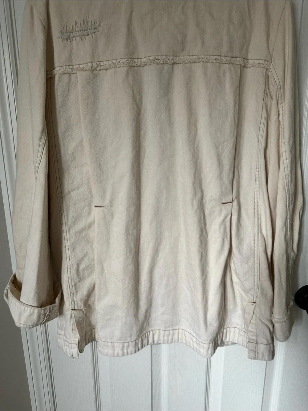 Free People Cream Utility Jacket with Button Front - Picture 8 of 16